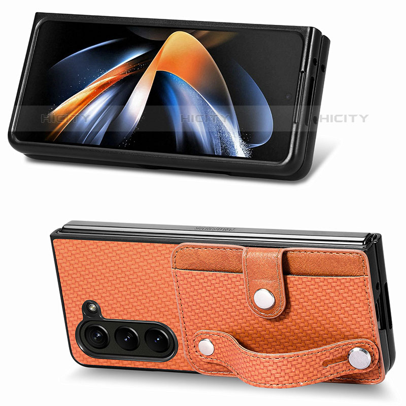 Funda Bumper Lujo Cuero y Plastico Mate Carcasa S14D para Samsung Galaxy Z Fold5 5G