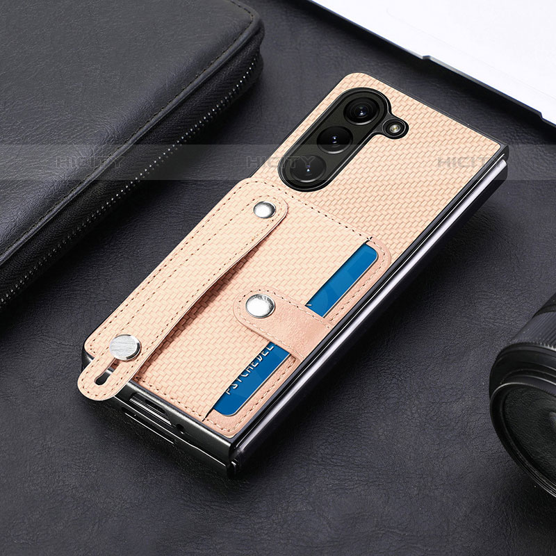 Funda Bumper Lujo Cuero y Plastico Mate Carcasa S14D para Samsung Galaxy Z Fold5 5G