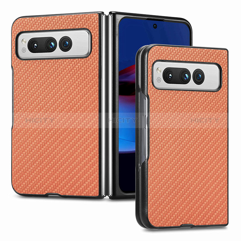 Funda Bumper Lujo Cuero y Plastico Mate Carcasa SD1 para Google Pixel Fold 5G