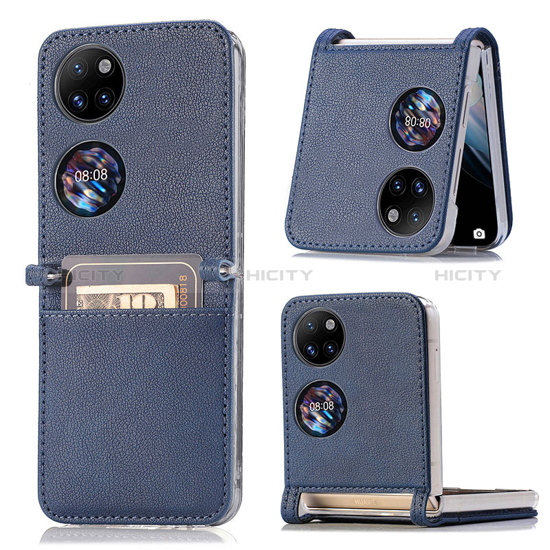 Funda Bumper Lujo Cuero y Plastico Mate Carcasa SD1 para Huawei P50 Pocket