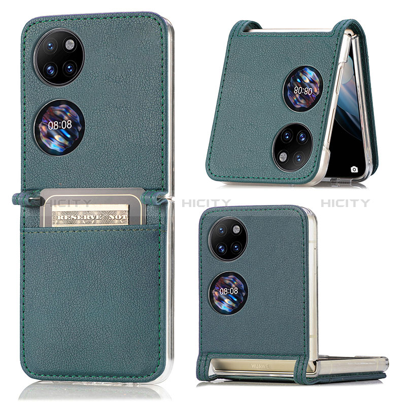 Funda Bumper Lujo Cuero y Plastico Mate Carcasa SD1 para Huawei P50 Pocket