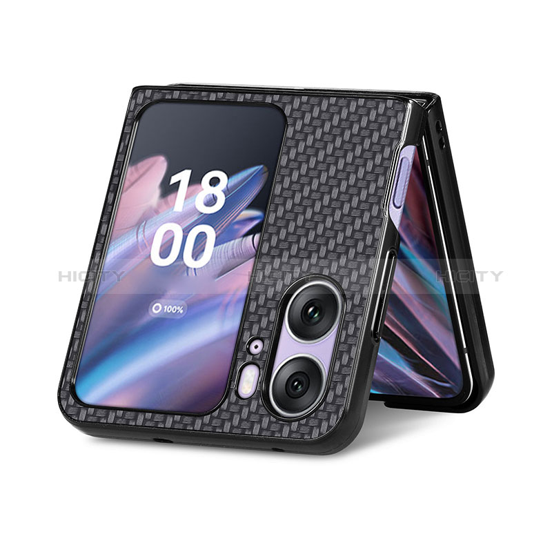 Funda Bumper Lujo Cuero y Plastico Mate Carcasa SD1 para Oppo Find N2 Flip 5G