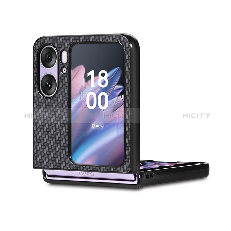 Funda Bumper Lujo Cuero y Plastico Mate Carcasa SD1 para Oppo Find N2 Flip 5G