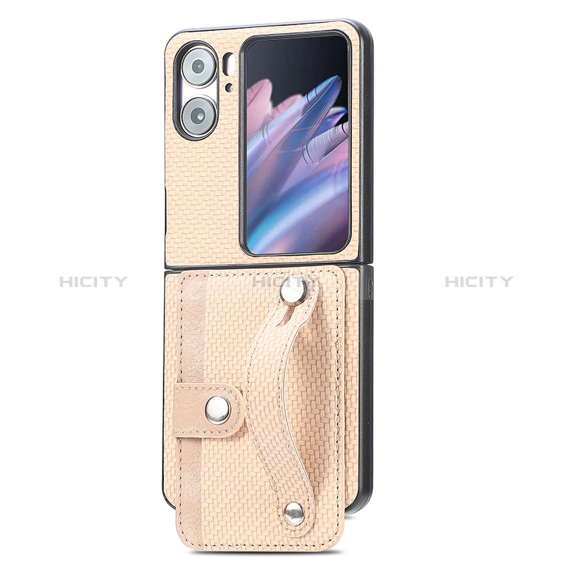 Funda Bumper Lujo Cuero y Plastico Mate Carcasa SD10 para Oppo Find N2 Flip 5G