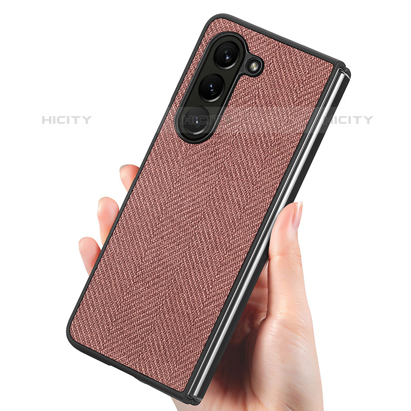 Funda Bumper Lujo Cuero y Plastico Mate Carcasa SD10 para Samsung Galaxy Z Fold5 5G