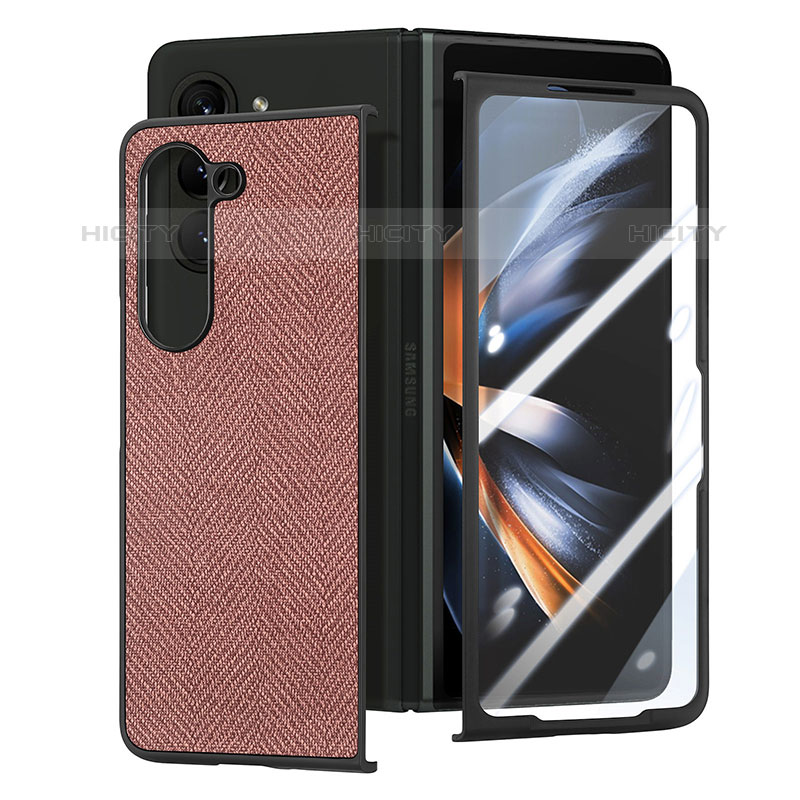 Funda Bumper Lujo Cuero y Plastico Mate Carcasa SD10 para Samsung Galaxy Z Fold5 5G