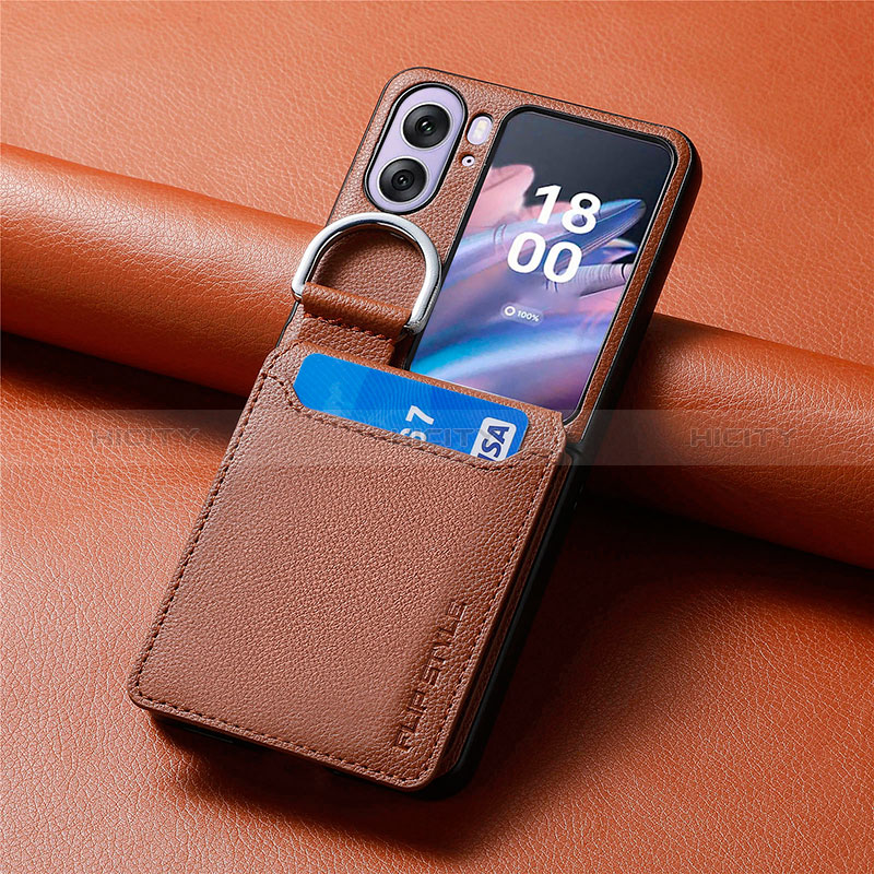 Funda Bumper Lujo Cuero y Plastico Mate Carcasa SD13 para Oppo Find N2 Flip 5G