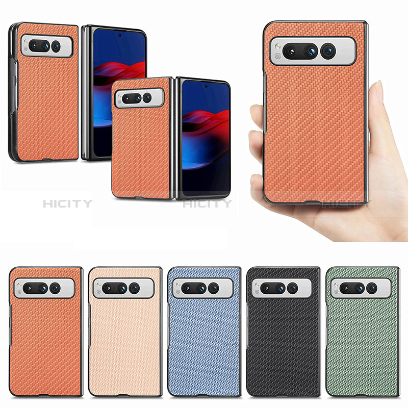 Funda Bumper Lujo Cuero y Plastico Mate Carcasa SD2 para Google Pixel Fold 5G