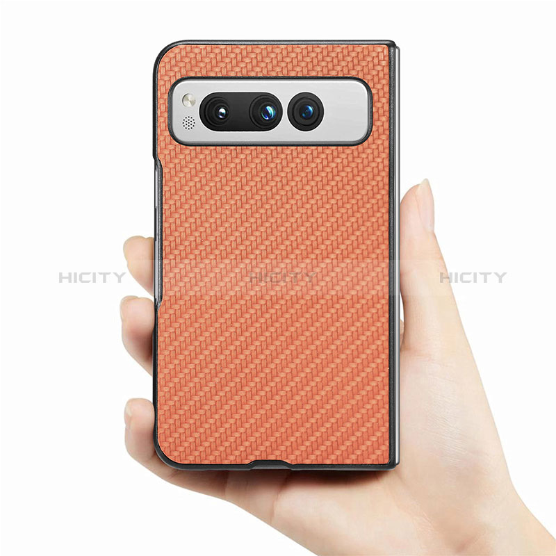 Funda Bumper Lujo Cuero y Plastico Mate Carcasa SD2 para Google Pixel Fold 5G