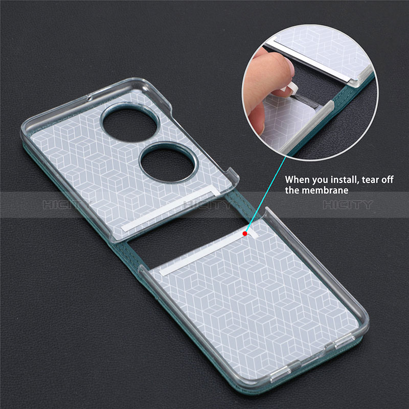 Funda Bumper Lujo Cuero y Plastico Mate Carcasa SD2 para Huawei P50 Pocket