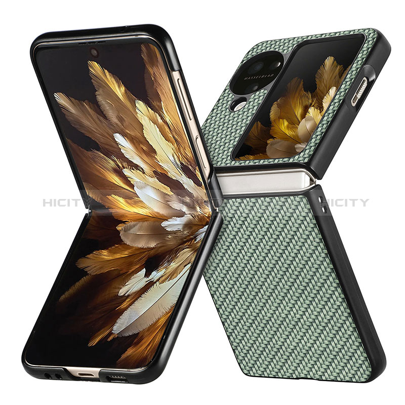 Funda Bumper Lujo Cuero y Plastico Mate Carcasa SD2 para Oppo Find N3 Flip 5G