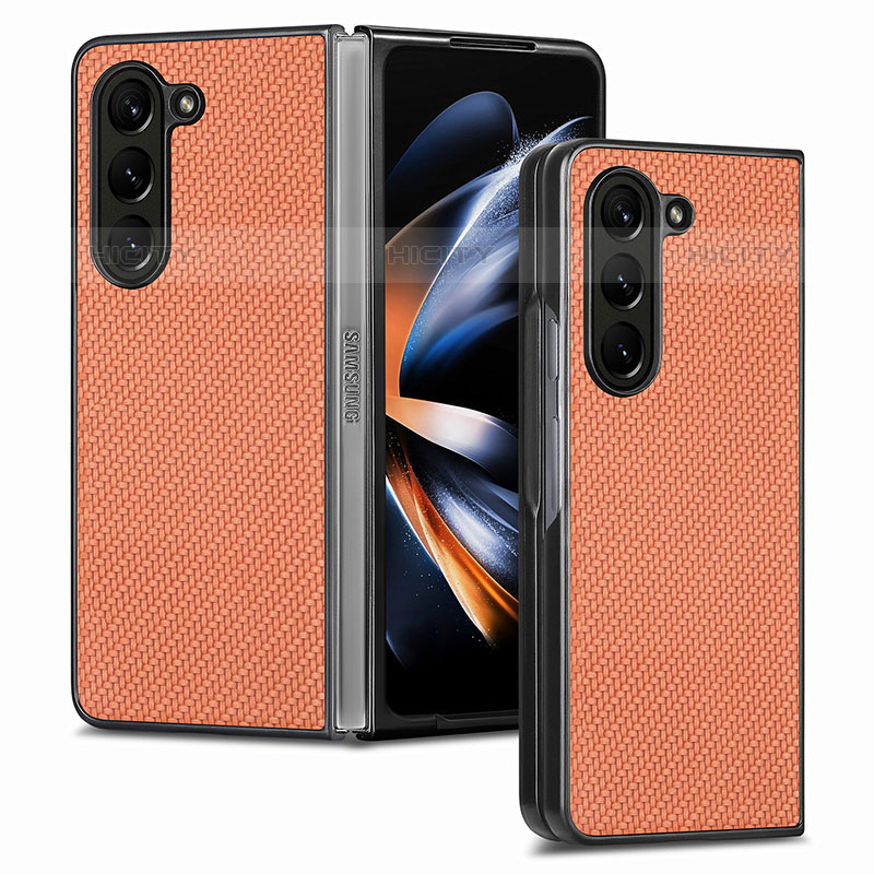 Funda Bumper Lujo Cuero y Plastico Mate Carcasa SD2 para Samsung Galaxy Z Fold5 5G