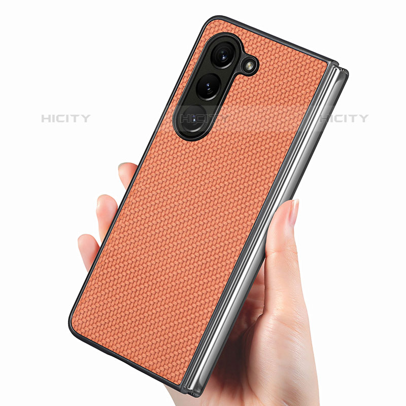 Funda Bumper Lujo Cuero y Plastico Mate Carcasa SD2 para Samsung Galaxy Z Fold5 5G