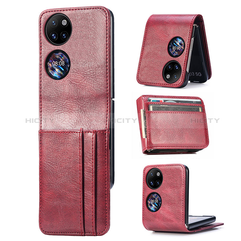 Funda Bumper Lujo Cuero y Plastico Mate Carcasa SD3 para Huawei P50 Pocket