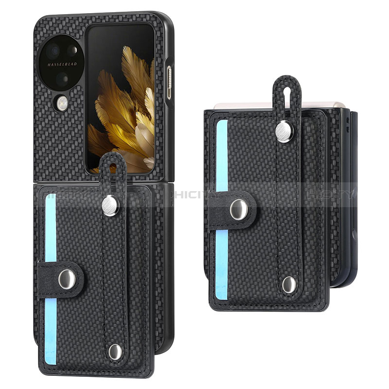 Funda Bumper Lujo Cuero y Plastico Mate Carcasa SD3 para Oppo Find N3 Flip 5G