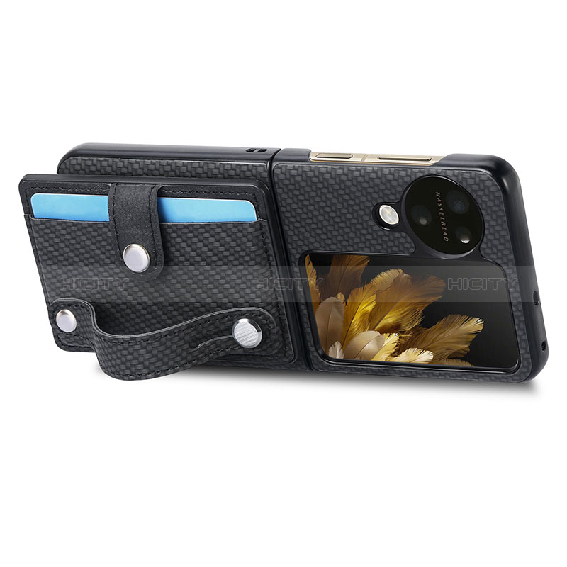 Funda Bumper Lujo Cuero y Plastico Mate Carcasa SD3 para Oppo Find N3 Flip 5G