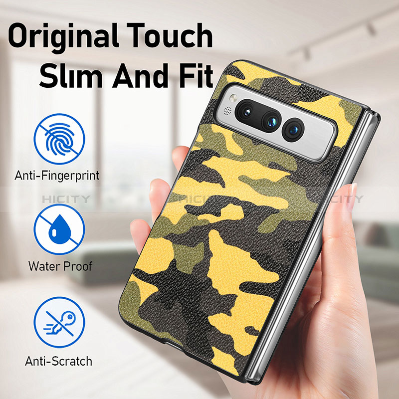 Funda Bumper Lujo Cuero y Plastico Mate Carcasa SD5 para Google Pixel Fold 5G