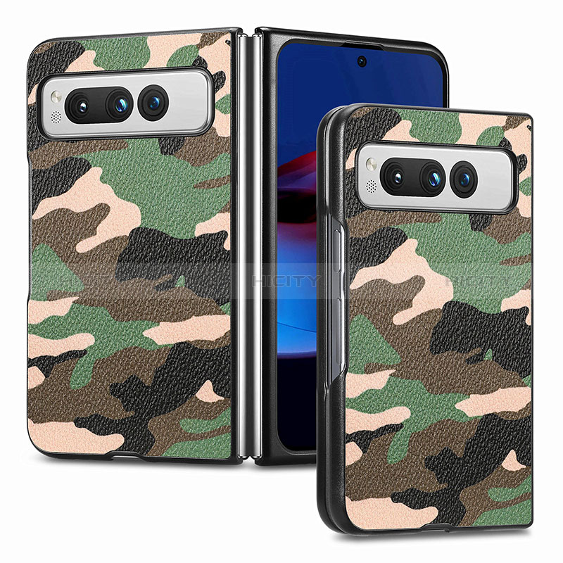 Funda Bumper Lujo Cuero y Plastico Mate Carcasa SD5 para Google Pixel Fold 5G