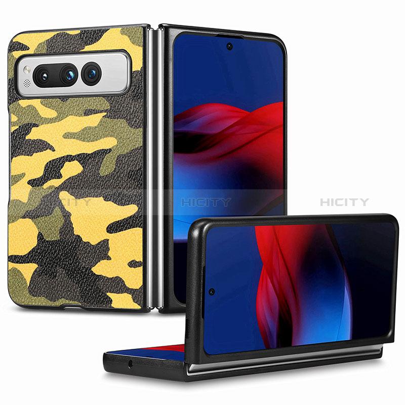 Funda Bumper Lujo Cuero y Plastico Mate Carcasa SD5 para Google Pixel Fold 5G