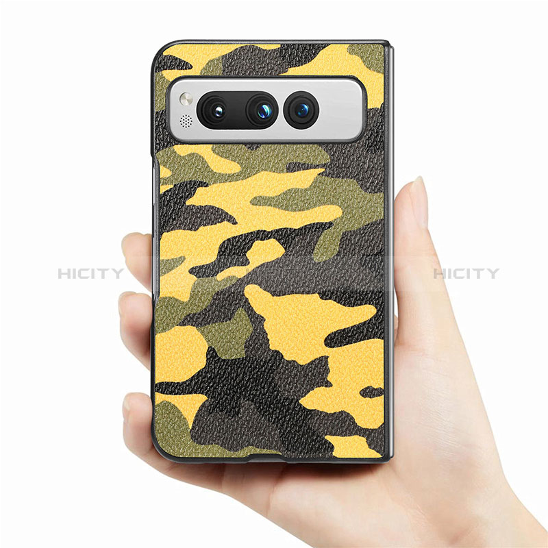 Funda Bumper Lujo Cuero y Plastico Mate Carcasa SD5 para Google Pixel Fold 5G