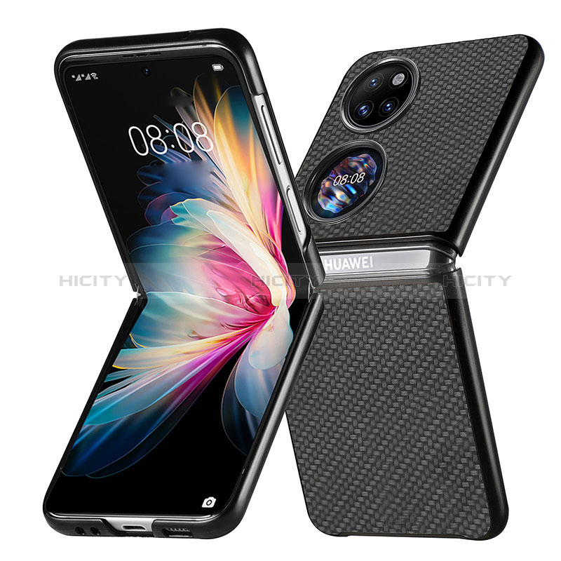 Funda Bumper Lujo Cuero y Plastico Mate Carcasa SD5 para Huawei P50 Pocket