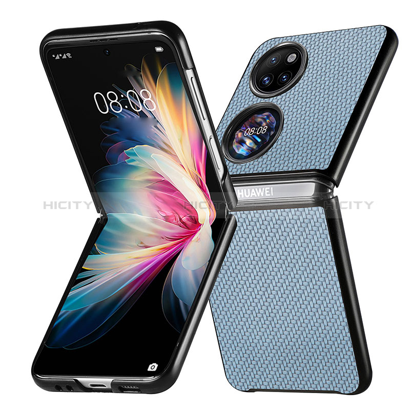 Funda Bumper Lujo Cuero y Plastico Mate Carcasa SD5 para Huawei P50 Pocket