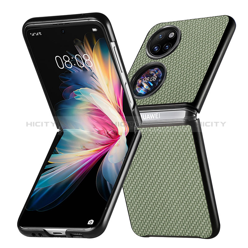 Funda Bumper Lujo Cuero y Plastico Mate Carcasa SD5 para Huawei P50 Pocket