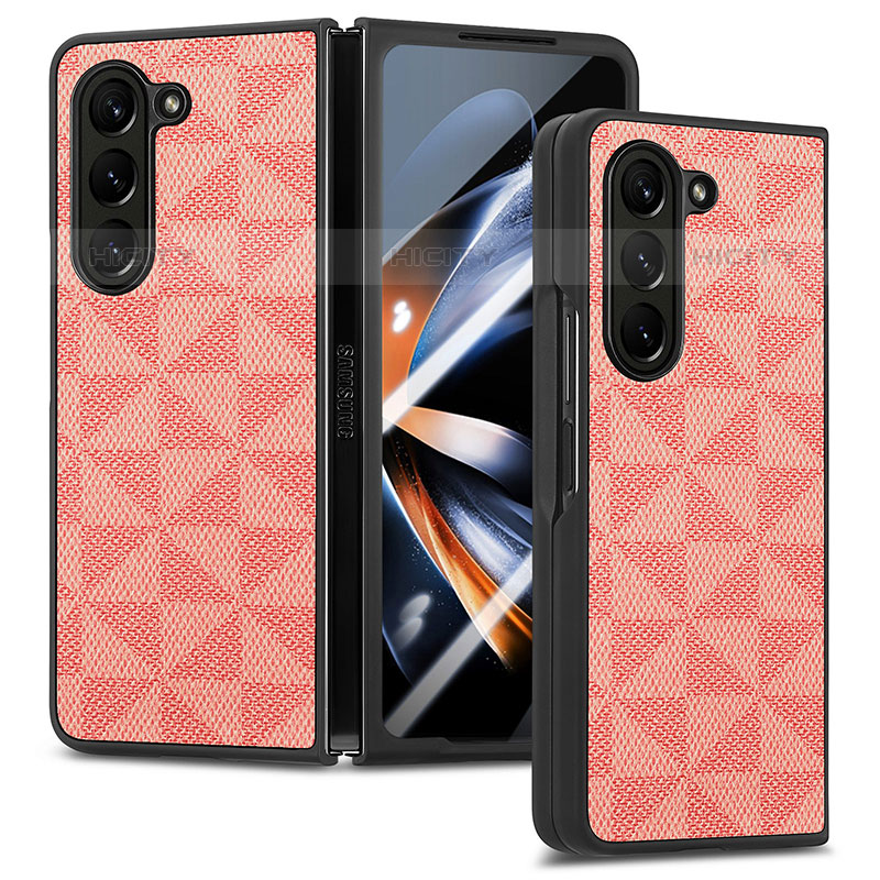 Funda Bumper Lujo Cuero y Plastico Mate Carcasa SD5 para Samsung Galaxy Z Fold5 5G