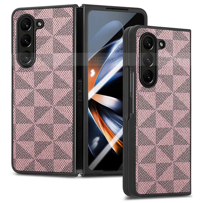 Funda Bumper Lujo Cuero y Plastico Mate Carcasa SD5 para Samsung Galaxy Z Fold5 5G