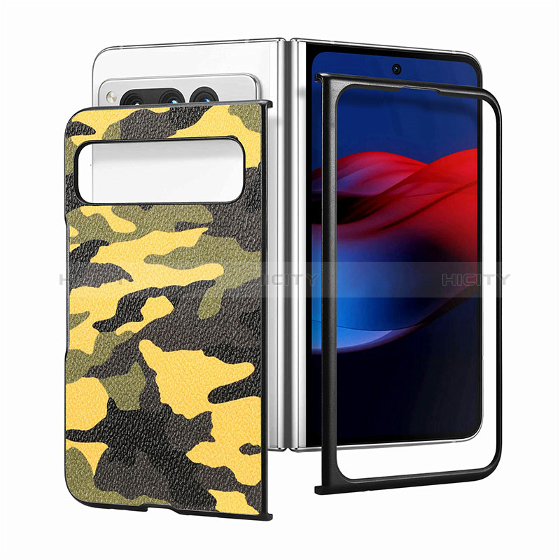 Funda Bumper Lujo Cuero y Plastico Mate Carcasa SD6 para Google Pixel Fold 5G