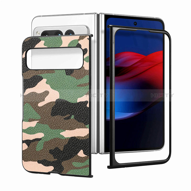 Funda Bumper Lujo Cuero y Plastico Mate Carcasa SD6 para Google Pixel Fold 5G