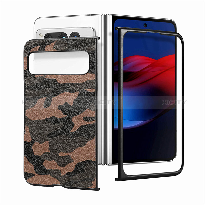 Funda Bumper Lujo Cuero y Plastico Mate Carcasa SD6 para Google Pixel Fold 5G