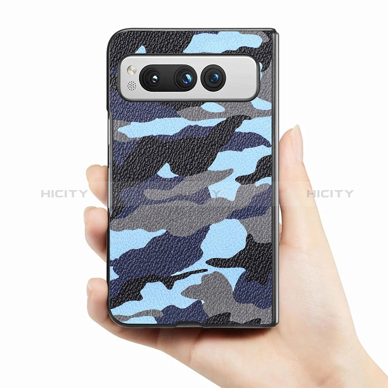 Funda Bumper Lujo Cuero y Plastico Mate Carcasa SD6 para Google Pixel Fold 5G