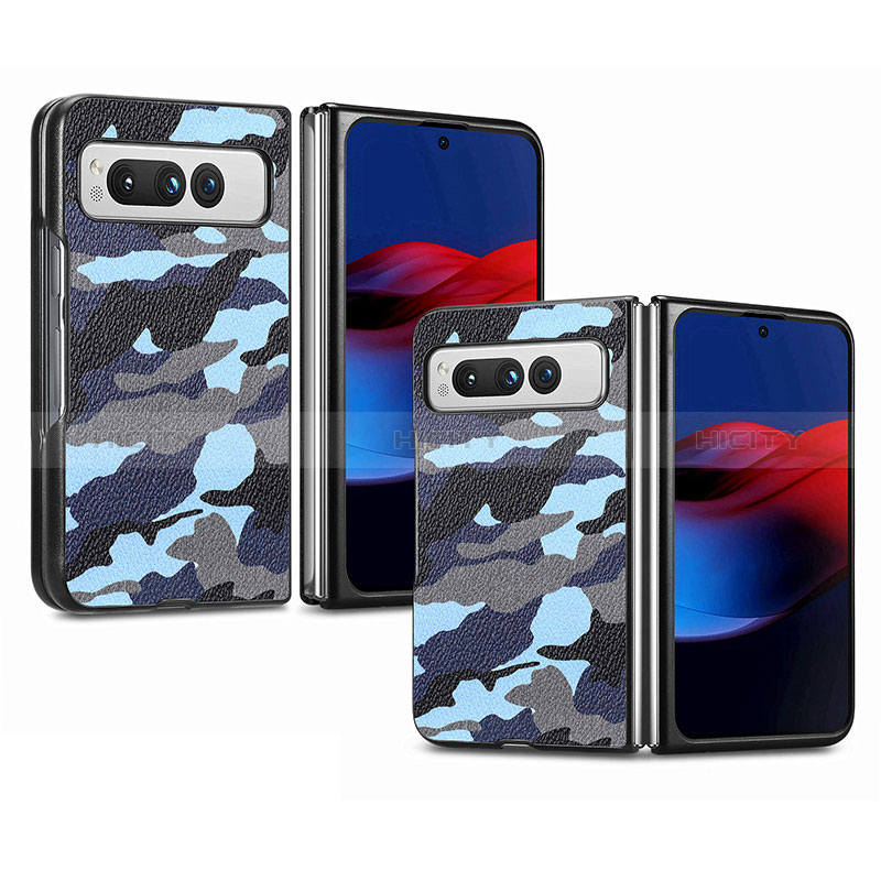 Funda Bumper Lujo Cuero y Plastico Mate Carcasa SD6 para Google Pixel Fold 5G