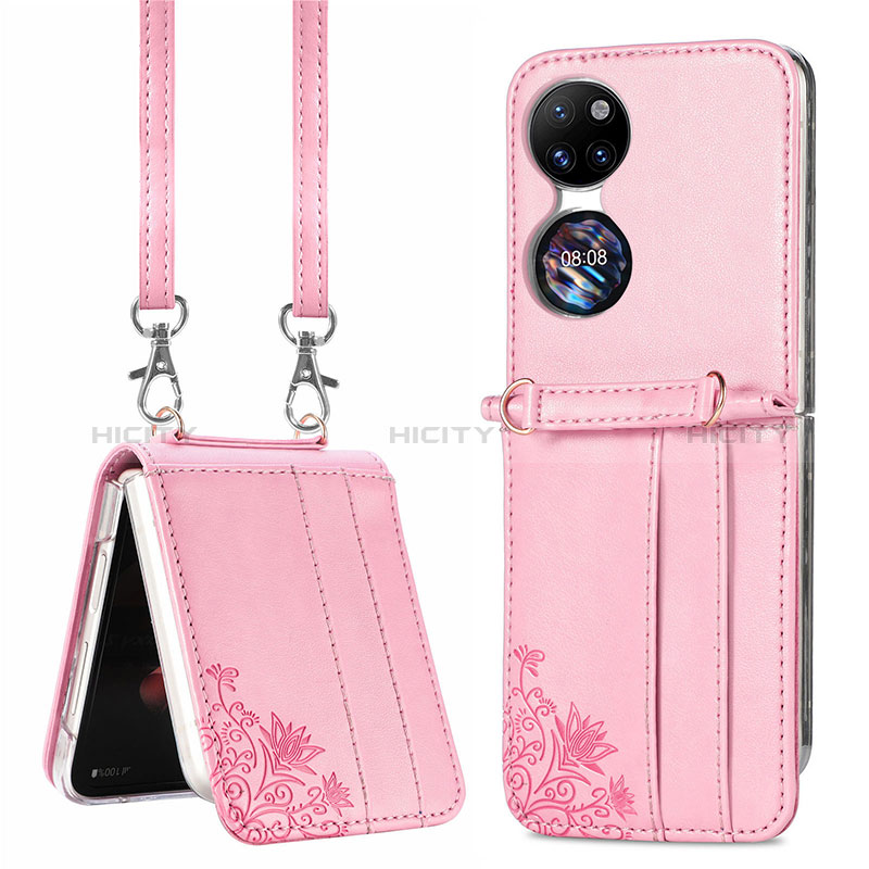 Funda Bumper Lujo Cuero y Plastico Mate Carcasa SD6 para Huawei P60 Pocket