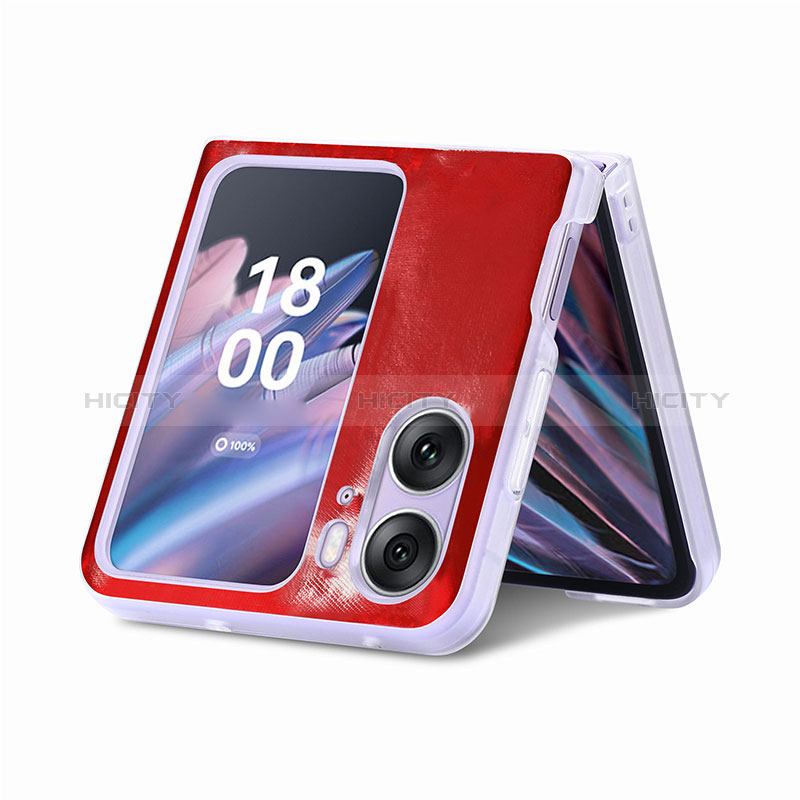 Funda Bumper Lujo Cuero y Plastico Mate Carcasa SD6 para Oppo Find N2 Flip 5G