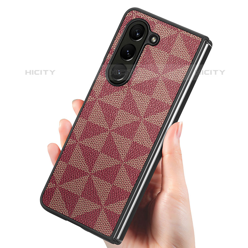 Funda Bumper Lujo Cuero y Plastico Mate Carcasa SD6 para Samsung Galaxy Z Fold5 5G