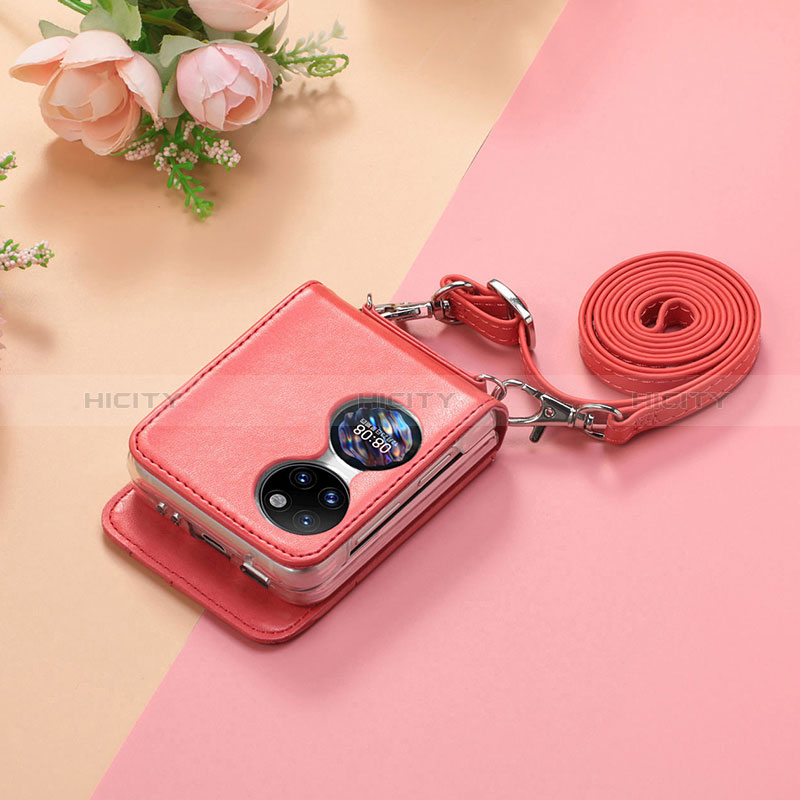 Funda Bumper Lujo Cuero y Plastico Mate Carcasa SD7 para Huawei P60 Pocket