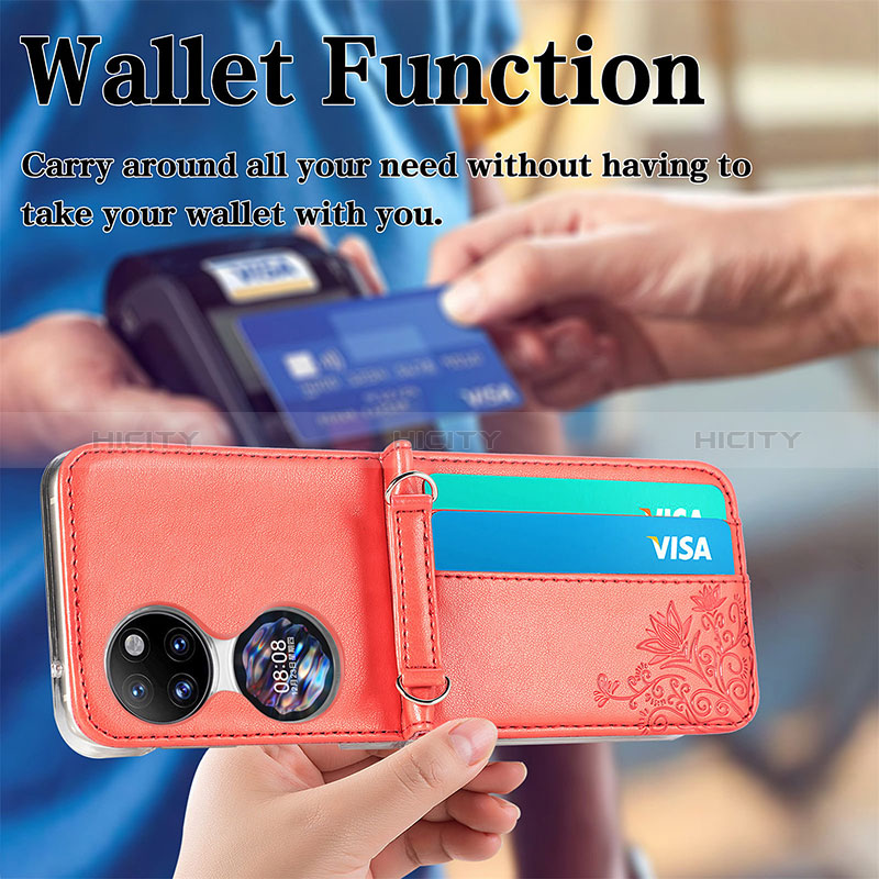 Funda Bumper Lujo Cuero y Plastico Mate Carcasa SD7 para Huawei P60 Pocket