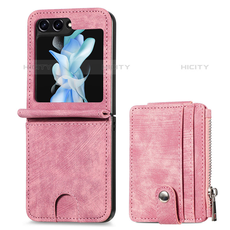 Funda Bumper Lujo Cuero y Plastico Mate Carcasa SD7 para Samsung Galaxy Z Flip5 5G