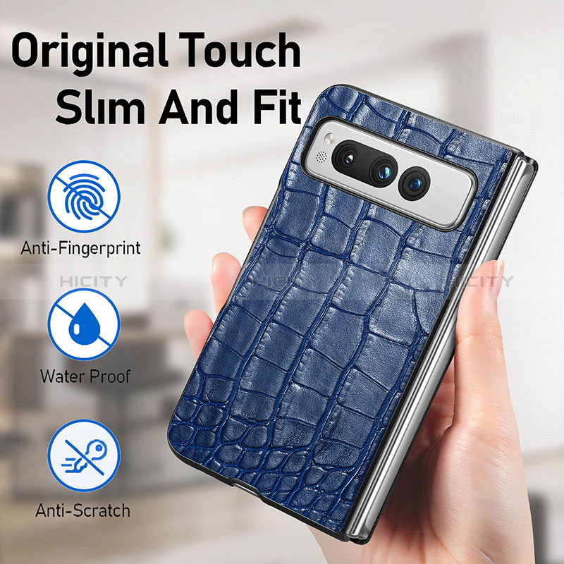 Funda Bumper Lujo Cuero y Plastico Mate Carcasa SD8 para Google Pixel Fold 5G