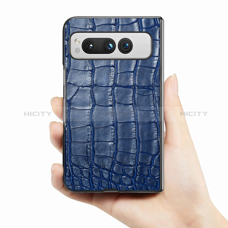 Funda Bumper Lujo Cuero y Plastico Mate Carcasa SD8 para Google Pixel Fold 5G