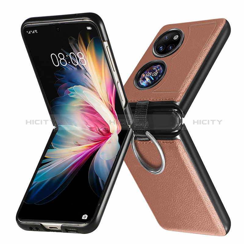 Funda Bumper Lujo Cuero y Plastico Mate Carcasa SD8 para Huawei P50 Pocket