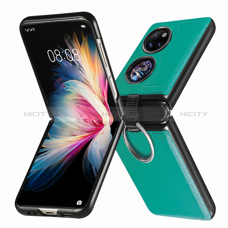 Funda Bumper Lujo Cuero y Plastico Mate Carcasa SD8 para Huawei P50 Pocket