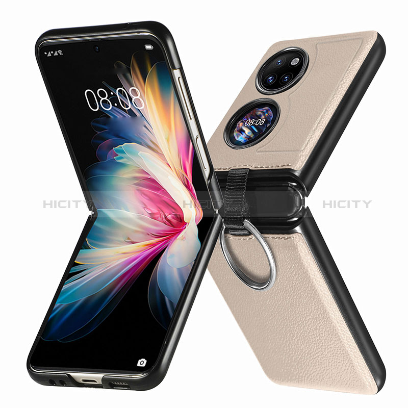 Funda Bumper Lujo Cuero y Plastico Mate Carcasa SD8 para Huawei P50 Pocket