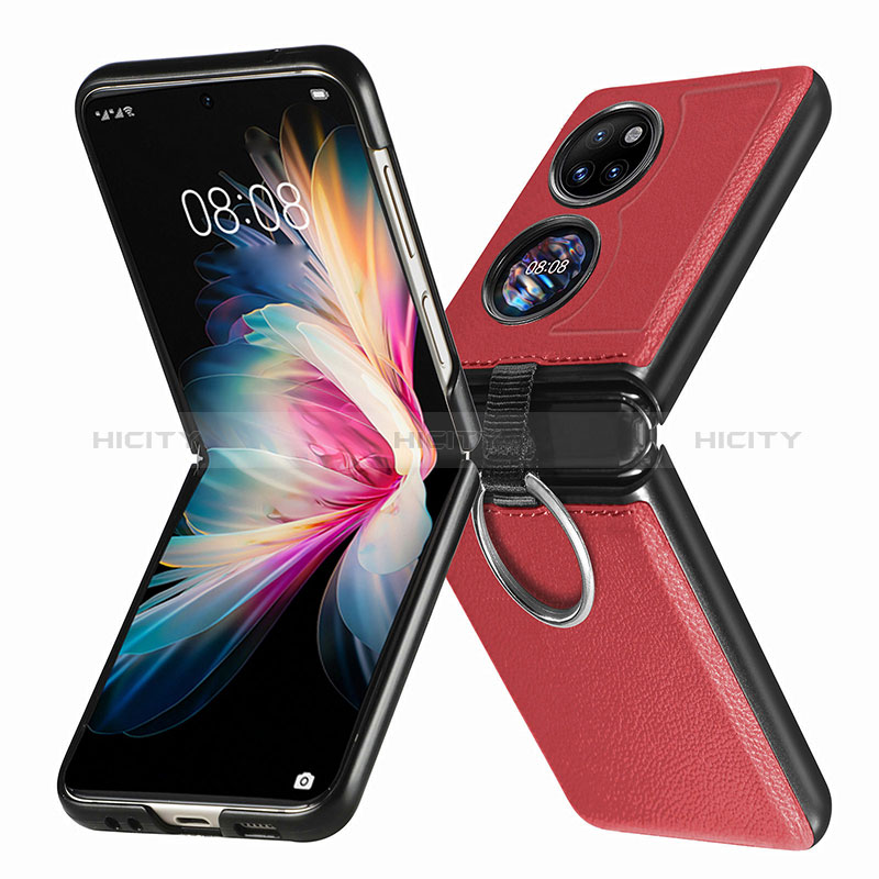 Funda Bumper Lujo Cuero y Plastico Mate Carcasa SD8 para Huawei P50 Pocket