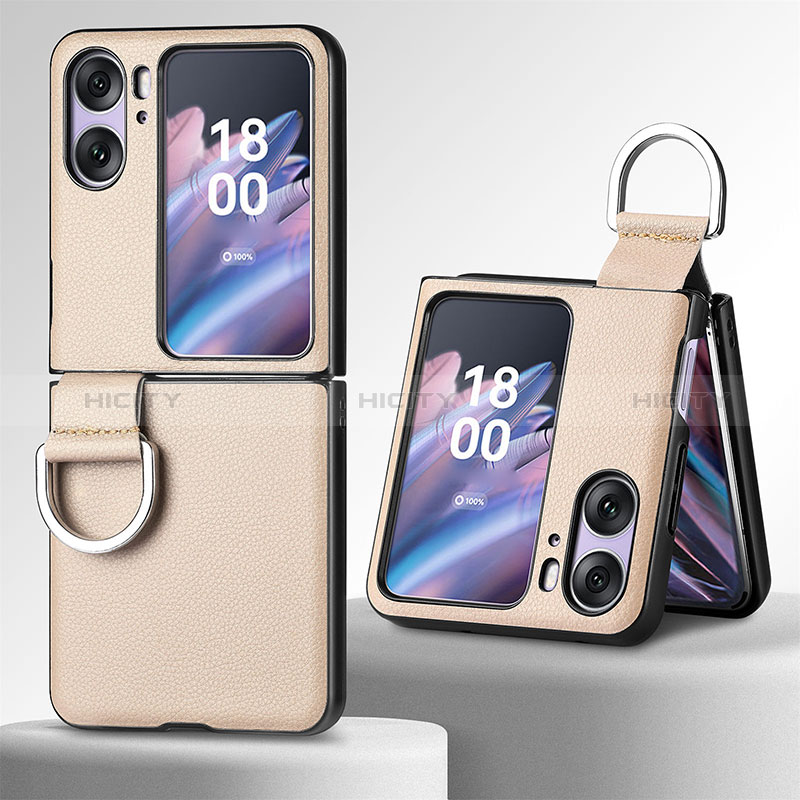 Funda Bumper Lujo Cuero y Plastico Mate Carcasa SD8 para Oppo Find N2 Flip 5G