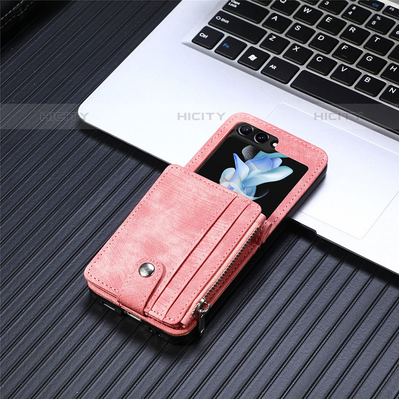 Funda Bumper Lujo Cuero y Plastico Mate Carcasa SD8 para Samsung Galaxy Z Flip5 5G