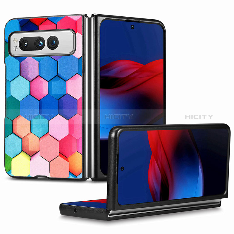 Funda Bumper Lujo Cuero y Plastico Mate Carcasa SD9 para Google Pixel Fold 5G Vistoso