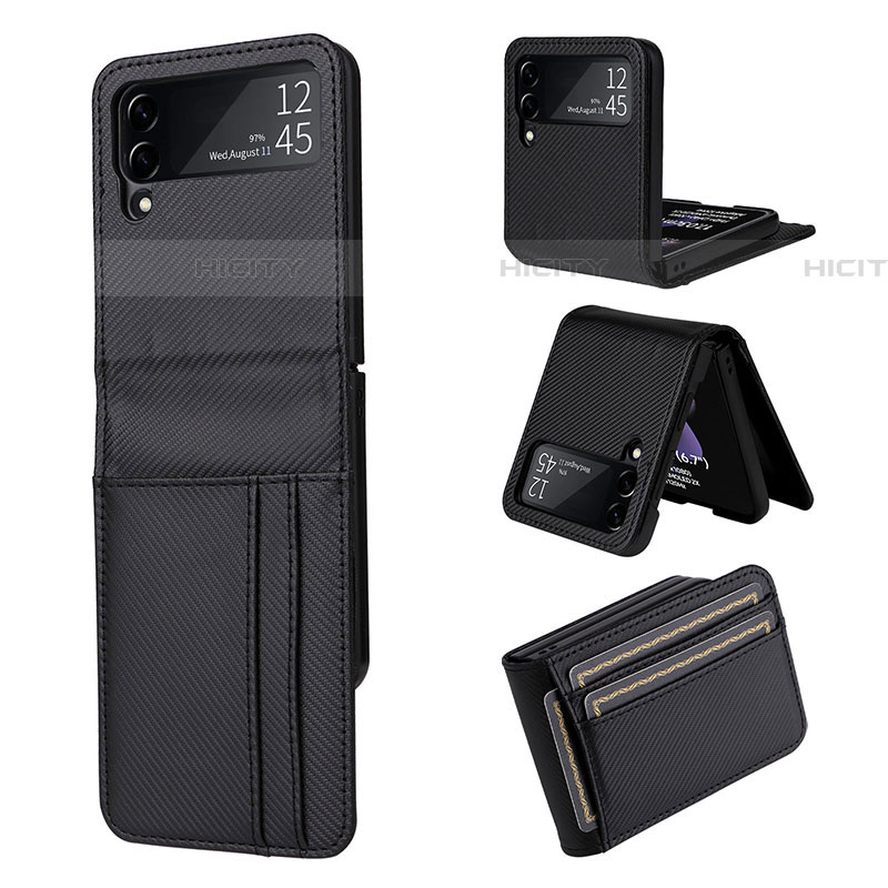 Funda Bumper Lujo Cuero y Plastico Mate Carcasa T01 para Samsung Galaxy Z Flip4 5G